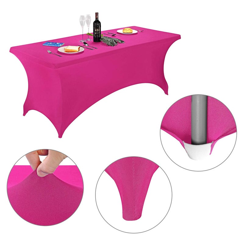 LZY Spandex Fitted Stretch Table Cover for 6 ft or 4ft or 8ft Folding Table, Rectangular Cocktail Tablecloth, Perfect for Party or Banquet - Image 3